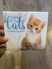 2024 Cat’s small Hanging Wall Calendar 16 Month (size 5.6in. X 5.3in.) - NEW picture