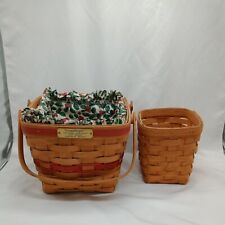 Lot of 2 Longaberger 1995 Christmas Cranberry basket with liner and 6