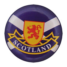Scottish St. Andrews Saltire Flag Lion Rampant Round Metal Pin Badge Lapel picture