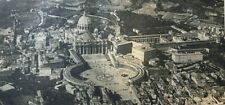 1917 Vintage WWI Illustration St. Peter's Cathedral & Vatican From an Airplane picture