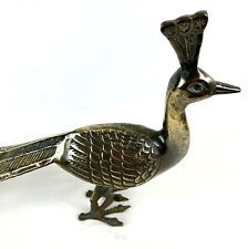 Vintage Brass Peacock Figurine Statue 16 inches Long Excellent Condition picture
