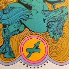 1969 Greeting Cube Card Co. Sagittarius Trippy Psychedelic Neon Colors Vintage  picture