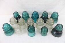 15 Vintage Glass Insulator Lot Clear Green Hemingray 42 40 Brookfield 1893 Old picture