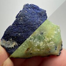 68 CT. Aesthetic Green Aragonite combined Azurite crystals on matrix. picture
