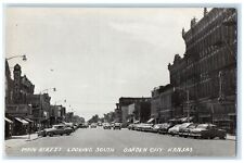 c1940's Main Street Looking South Scene Garden City Kansas KS Unposted Postcard picture