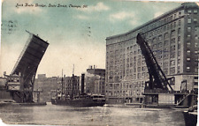 1909 Jack Knife Bridge State Street Chicago Illinois Antique Postcard picture