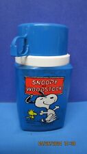 Vintage 1965 Snoopy and Woodstock Blue Lunchbox Thermos - Peanuts picture