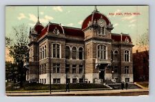 Flint MI-Michigan, City Hall, Government Bldg., Antique Vintage Postcard picture