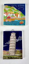 Creazioni Luciano Italian Pottery, 2 Pieces Hand-Painted, Ceramic Tile Wall Art picture