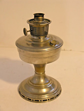 VINTAGE NICKEL PLATED  OIL LAMP with ALADDIN MODEL 12  BURNER picture