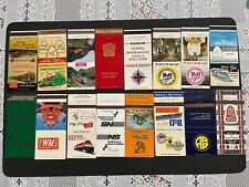 Vintage Railroad Matchcovers; 16 Different, 30-Strike Both Front & Back Unused picture
