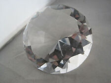 Giant Clear Diamond Cut Glass Paperweight - Jewel Gem - 3