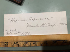 Abraham Lincoln friend Francis B Carpenter autograph signature artist note 1876 picture