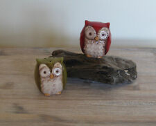 red and green ceramic owls salt and pepper shakers new picture