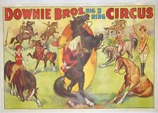 Authentic c.1936 DOWNIE BROS BIG 3-RING CIRCUS Poster - Equestrian Linen Backed picture