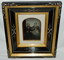 NICE 1870 Victorian EASTLAKE Ebony Antique Portrait Frame FULL Plate Tintype picture