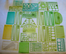 Drafting Templates Huge Lot Of 24 Berol RapiDesign, Timely, Pickett, Staedtler picture