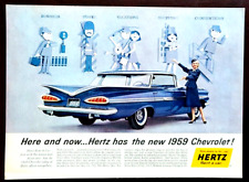 Chevy Impala 4-Door Original 1959 Hertz Vintage Print Ad picture