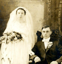 Antique Vintage Bride Groom Wedding Photo Studio Portrait Chicago Hts., IL. #2 picture