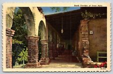 Postcard Calif. CA Mission San Juan Capistrano South Corridor of Inner Patio H3 picture