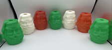 Rare Vintage Santa Blow Mold Holiday Parti-Lites Light String Cover Lamps Lot#2 picture