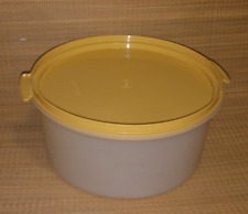 Tupperware 1256-6 & 1257-6 Cake Base and Dome-Lid Harvest Gold Sheer White, 2-pc picture