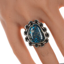 sz6.25 Vintage Navajo spiderweb turquoise silver ring picture