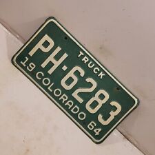 1964 Colorado Truck Expired License Plate PH-6283 Man cave BAR picture