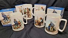 Vtg Norman Rockwell Seafarers Tankard Collection Lot of 4 Mugs Long John Silvers picture