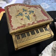 Vintage 1970s Florentine Guild Wood Jewelry Music Box Japan, Works, Collectible picture