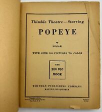 1935 Thimble Theatre POPEYE Big Big Book W/ Over 150 Pictures To Color Comic picture