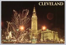 Christmas Lights, Cleveland Public Square Cleveland OH Ohio Continental Postcard picture