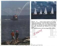 1999 Press Photo Visitors Amazed at Ships on Galveston Bay in Texas. - hca19199 picture