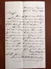 RARE 1857 North Carolina Treasurer D.W. Courts Letter, Western NC Railroad Bonds picture