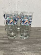 5 Vintage 1986 HALLMARK CARDS Rooster & Checkerboard Glasses picture