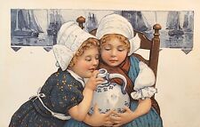 1907 Picture Postcard ~ Two Dutch Girls, Holding A Water Jug ~ Germany. #-4648 picture
