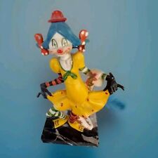 2x Vintage Fontanini Clown, Girl Figure Yellow Dress #944, Clown w/Umbrella #946 picture