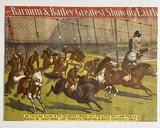 Vintage Barnum & Bailey Paper Circus Poster Advertisement Monkeys Clown Horses picture