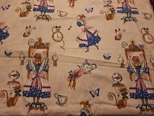 8 3/4 YDS VINTAGE 60'S ALICE IN WONDERLAND COTTON FABRIC  RARE FABRIC picture