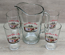 Rare 90's Budweiser 5pc Beverage Set #1271 Glass Pitcher Jump on a Bud Open Box picture