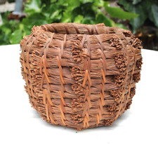 Vintage Handcrafted Basket Native American Coiled Pine Needle picture