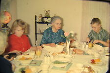 Vtg 35mm 1964 American Life family grandmother at dinner table  picture