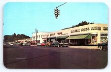 Postcard West Hartford Connecticut Shopping Center Drug Store Old Cars Traffic picture