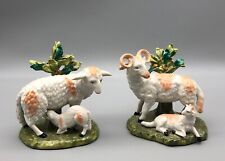 Antique Chelsea House Port Royal Porcelain Staffordshire Style Sheep Figurines picture