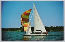 Hotel & Resort~Pine River MN~Private Kids Camp Foley Sail Boat~Vintage Postcard picture