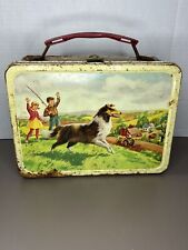 Vintage Lassie and Black Beauty Metal Lunch Box with Complete Thermos 1960s picture