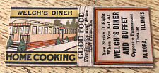 1940s-50s Welch’s Diner And Buffet Home Cooking Good Food Aurora Illinois Match picture