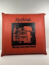 Vtg Rare Redbirds Budweiser Light Beer Seat/Stadium Cushion Man Cave 14”x14” picture