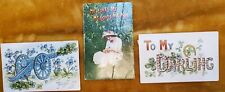 Lot Of 3 WW1 ERA Postcards with  Shamrocks, Darling, Sweetheart Romance Granny  picture