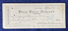 1873 Dividend check. Union Trust Company of New York. picture